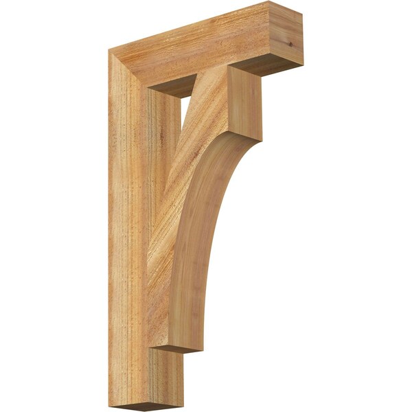 Ekena Millwork Westlake Block Rough Sawn Bracket, Western Red Cedar, 4"W x 16"D x 28"H BKT04X16X28WTL05RWR - main
